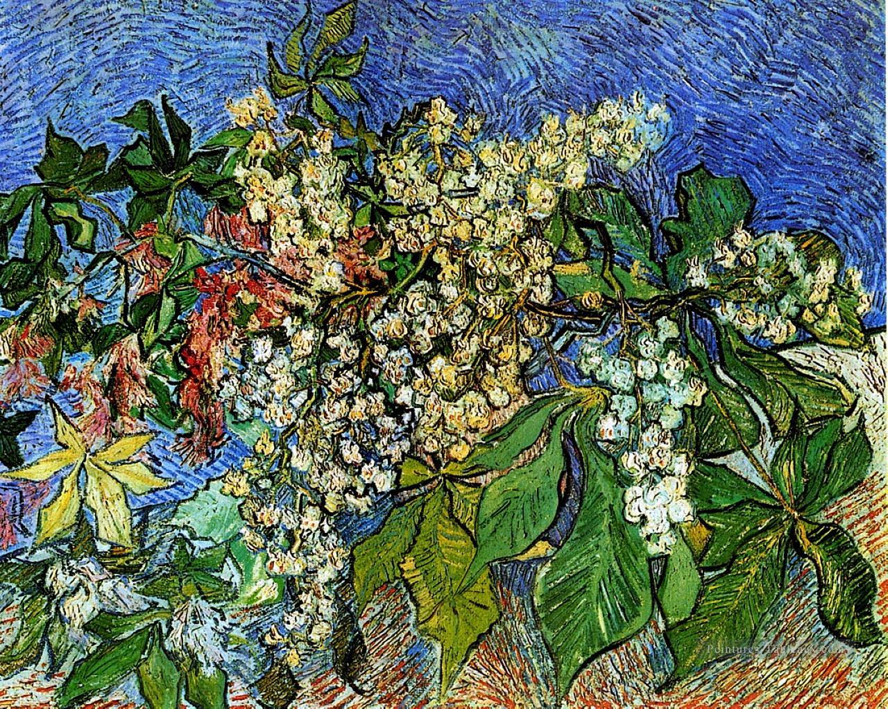 Floraison des branches de châtaignier Vincent van Gogh Peintures à l'huile